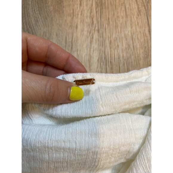 Free People Made Me Blush White Cotton Strapless Midi Dress With Side Slit XS - Picture 4 of 7